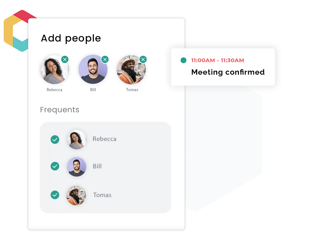 chedule on behalf of teammates or add them to your meeting to optimize collaboration with sales. 